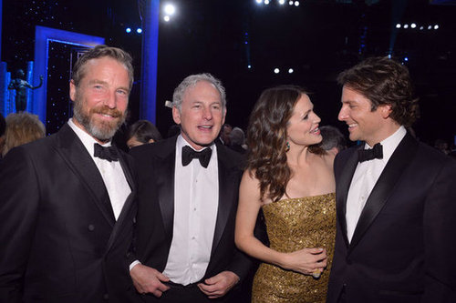 Jennifer Garner and Bradley Cooper got camera ready with Victor Garber and his partner Rainer Andreesen at the SAGs.
Jennifer Garner and Bradley Cooper got camera ready with Victor Garber and his partner Rainer Andreesen at the SAGs.
