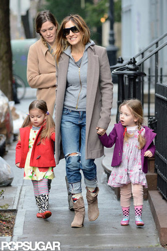SJP Takes Her Twins For a Spring Stroll in the City SJP Takes Her Twins For a Spring Stroll in the City