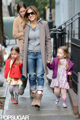 SJP Takes Her Twins For a Spring Stroll in the City SJP Takes Her Twins For a Spring Stroll in the City