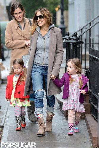 SJP Takes Her Twins For a Spring Stroll in the City SJP Takes Her Twins For a Spring Stroll in the City