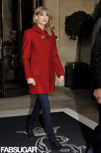 Taylor Swift incorporated her favorite color, red, into her Winter ensemble via a bright coat while exiting her hotel in Paris.
Taylor Swift incorporated her favorite color, red, into her Winter ensemble via a bright coat while exiting her hotel in Paris.