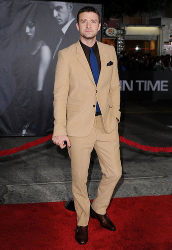 Justin showed off a risky color combo at the In Time premiere in October 2011 — his camel-colored suit, brown shirt, and navy tie worked surprisingly well together.
Justin showed off a risky color combo at the In Time premiere in October 2011 — his camel-colored suit, brown shirt, and navy tie worked surprisingly well together.
