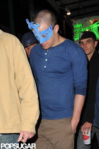 Channing Tatum sported a Mardi Gras mask while celebrating over Super Bowl weekend 2013.
Channing Tatum sported a Mardi Gras mask while celebrating over Super Bowl weekend 2013.