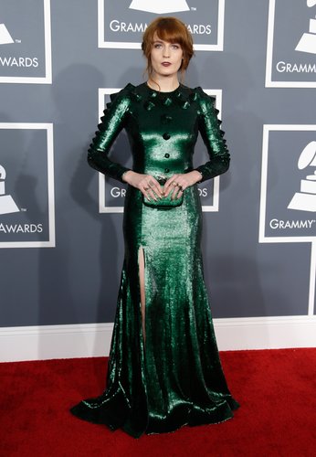 Florence Welch chose a green Givenchy gown for the Grammys.
Florence Welch chose a green Givenchy gown for the Grammys.