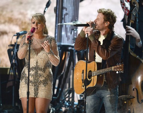 Dierks Bentley and Miranda Lambert took the stage together.
Dierks Bentley and Miranda Lambert took the stage together.
