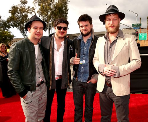 Marcus Mumford, Ben Lovett, Winston Marshall, and Ted Dwane hit the red carpet for the Grammys.
Marcus Mumford, Ben Lovett, Winston Marshall, and Ted Dwane hit the red carpet for the Grammys.