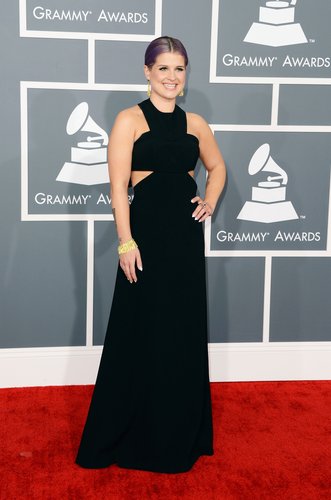 Kelly Osbourne opted for a black floor-length dress.
Kelly Osbourne opted for a black floor-length dress.
