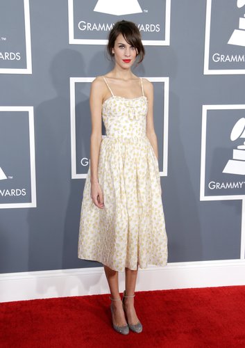 Alexa Chung wore a floral-print dress to the Grammys.
Alexa Chung wore a floral-print dress to the Grammys.