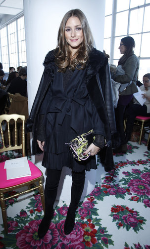 Olivia Palermo's neon clutch livened up her navy getup at the Joanna Mastroianni show.
Olivia Palermo's neon clutch livened up her navy getup at the Joanna Mastroianni show.