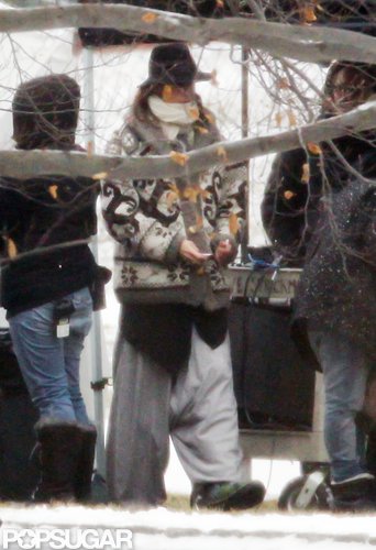 Jennifer Aniston bundled up on set in Greenwich, CT.
Jennifer Aniston bundled up on set in Greenwich, CT.