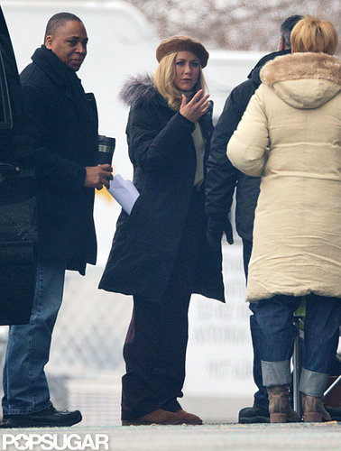 Jennifer Aniston Goes Blond on Set Jennifer Aniston Goes Blond on Set