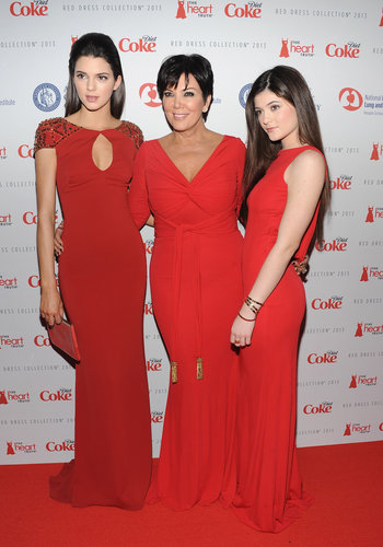 Kris Jenner posed with her daughters Kylie Jenner and Kendall Jenner before they all walked down the runway for The Heart Truth's Red Dress Collection fashion show on Wednesday.
Kris Jenner posed with her daughters Kylie Jenner and Kendall Jenner before they all walked down the runway for The Heart Truth's Red Dress Collection fashion show on Wednesday.