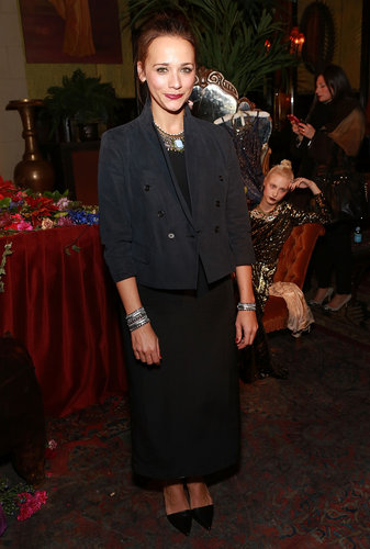 Rashida Jones went monochrome in a black maxi dress, a cropped jacket, and a few mixed metal accessories at the Dannijo presentation in NYC.
Rashida Jones went monochrome in a black maxi dress, a cropped jacket, and a few mixed metal accessories at the Dannijo presentation in NYC.