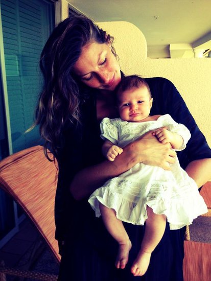 First photo of Gisele Bundchen and Tom Brady's daughter, Vivian Brady. First photo of Gisele Bundchen and Tom Brady's daughter, Vivian Brady.