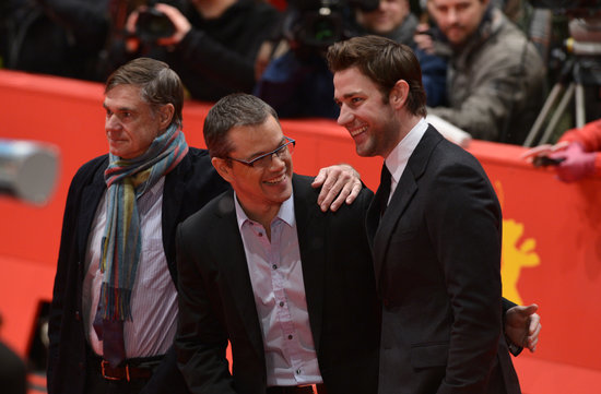 Matt Damon laughed with co-writer John Krasinski as they posed for a picture with Promised Land director Gus Van Sant.
Matt Damon laughed with co-writer John Krasinski as they posed for a picture with Promised Land director Gus Van Sant.