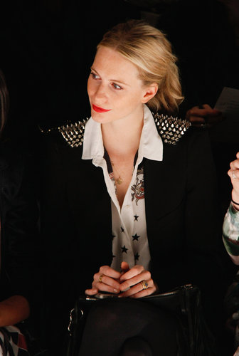 Sitting front row at Noon by Noor, Poppy Delevingne showed off her fashion-forward pairing: a printed silk blouse with a spiked blazer.
Sitting front row at Noon by Noor, Poppy Delevingne showed off her fashion-forward pairing: a printed silk blouse with a spiked blazer.