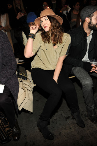 Drew Barrymore braved the blizzard to sit front row at Rag & Bone's Fall show in February 2013.
Drew Barrymore braved the blizzard to sit front row at Rag & Bone's Fall show in February 2013.