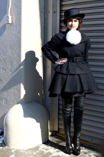 Miroslava Duma donned a dramatic look outside the tents.
Miroslava Duma donned a dramatic look outside the tents.