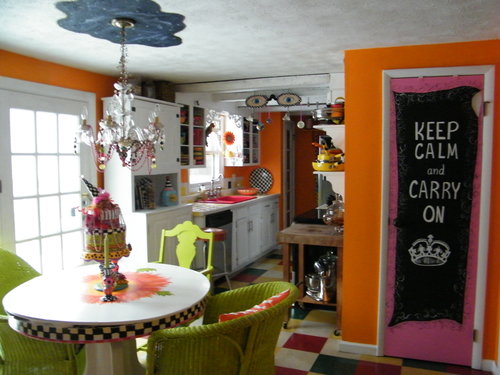 MY bright orange fiestaware inspired kitchen makeouve