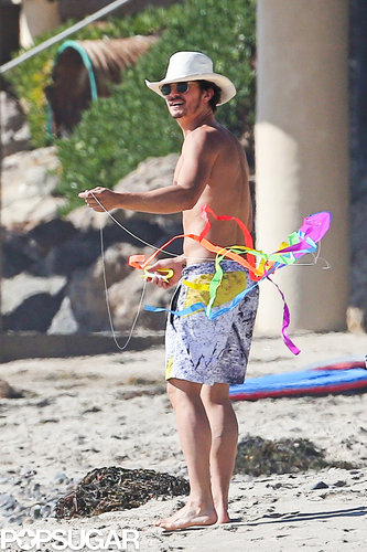 Orlando Bloom was shirtless on an LA beach.
Orlando Bloom was shirtless on an LA beach.