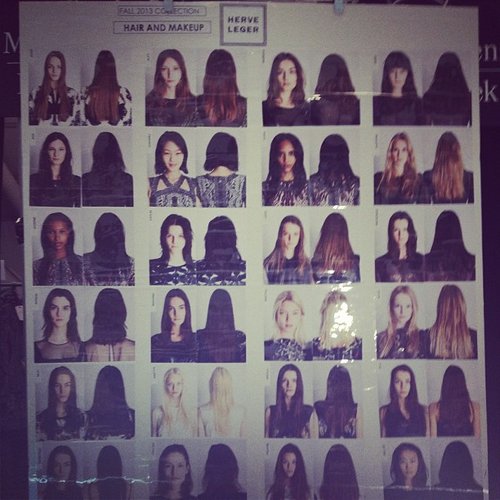 The model lineup at Hervé Léger.
The model lineup at Hervé Léger.