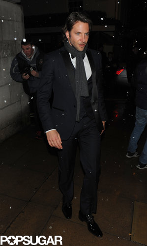 Bradley Cooper kept warm at an afterparty.
Bradley Cooper kept warm at an afterparty.