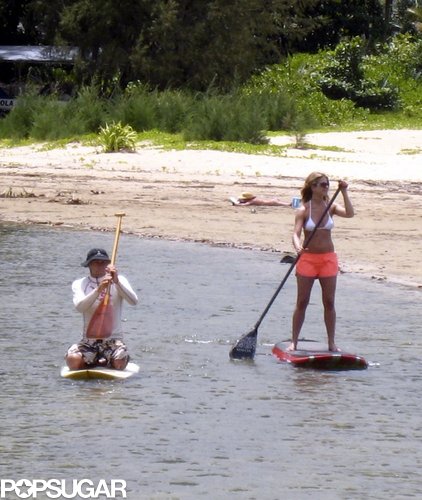 Jennifer Aniston hopped on a paddleboard in Hawaii in August 2007.
Jennifer Aniston hopped on a paddleboard in Hawaii in August 2007.