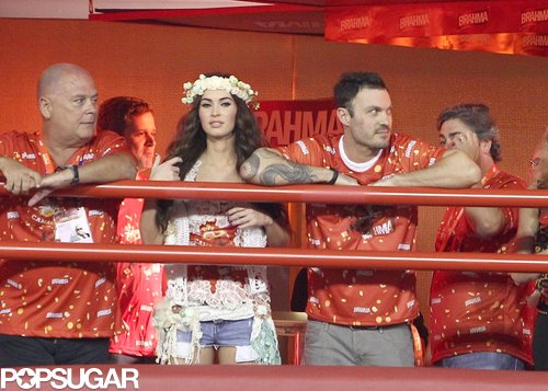 Megan Fox and Brian Austin Green Sneak a Carnival Kiss in Brazil Megan Fox and Brian Austin Green Sneak a Carnival Kiss in Brazil