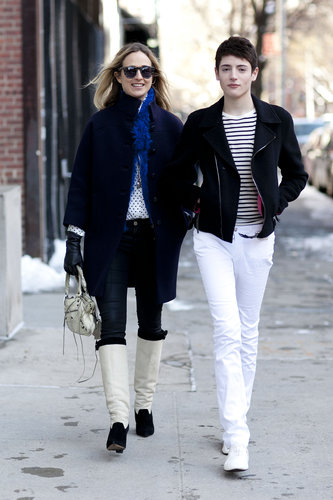 Preppy times two with riding boots and sailor stripes, respectively.
Preppy times two with riding boots and sailor stripes, respectively.