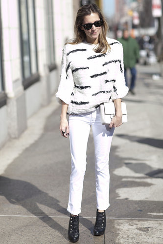 Noteworthy white on white with just hints of black points to one of Spring's biggest trends.
Noteworthy white on white with just hints of black points to one of Spring's biggest trends.