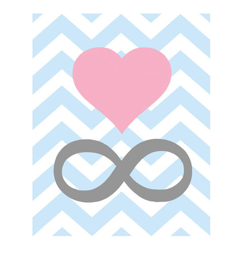 For a nod to your forever love, choose the modern chevron infinity love print ($15).
For a nod to your forever love, choose the modern chevron infinity love print ($15).
