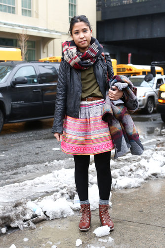 Mixed global-inspired prints married well with Winter basics.
Mixed global-inspired prints married well with Winter basics.