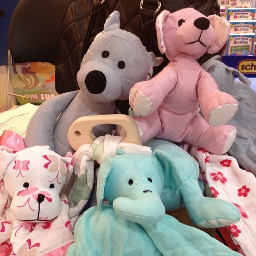 Aden + Anais showed off new plush animals, security blankets, and teething rings at the show.
Aden + Anais showed off new plush animals, security blankets, and teething rings at the show.