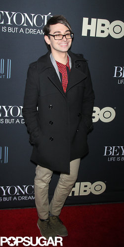 Christian Siriano wore a black coat.
Christian Siriano wore a black coat.