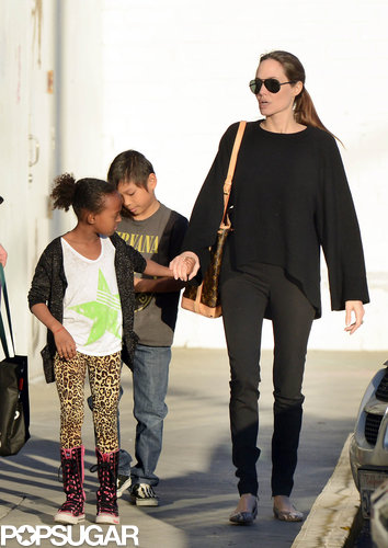 Angelina Shops With Zahara and Pax and Announces a New Wine Label Angelina Shops With Zahara and Pax and Announces a New Wine Label