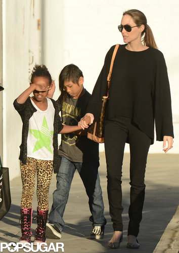 Angelina Jolie took daughter Zahara Jolie-Pitt and son Pax Jolie-Pitt shopping in LA.
Angelina Jolie took daughter Zahara Jolie-Pitt and son Pax Jolie-Pitt shopping in LA.