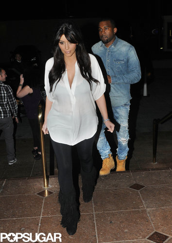 Kim Kardashian and Kanye West went out to dinner together in LA. Kim Kardashian also revealed that Kanye got her a Cartier bracelet for Valentine's Day.
Kim Kardashian and Kanye West went out to dinner together in LA. Kim Kardashian also revealed that Kanye got her a Cartier bracelet for Valentine's Day.
