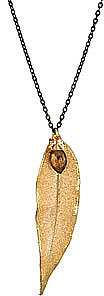 Julie Tuton Long Leaf Gem Necklace