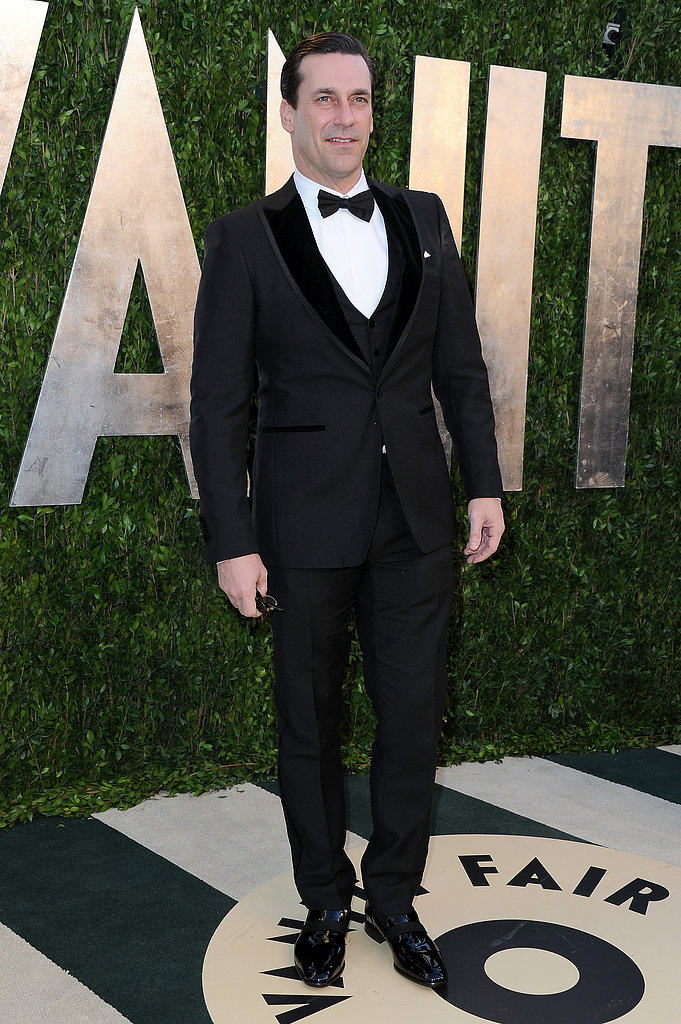 Jon Hamm arrived at the Vanity Fair Oscar party on Sunday night.
Jon Hamm arrived at the Vanity Fair Oscar party on Sunday night.
