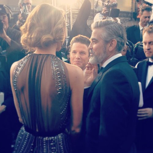 George Clooney and Stacy Kiebler chatted with the press at the Oscars.
Source: Instagram user theacademy
George Clooney and Stacy Kiebler chatted with the press at the Oscars.
Source: Instagram user theacademy