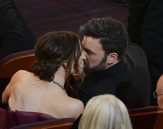 Ben Affleck and Jennifer Garner shared a kiss in their seats at the Oscars.
Ben Affleck and Jennifer Garner shared a kiss in their seats at the Oscars.