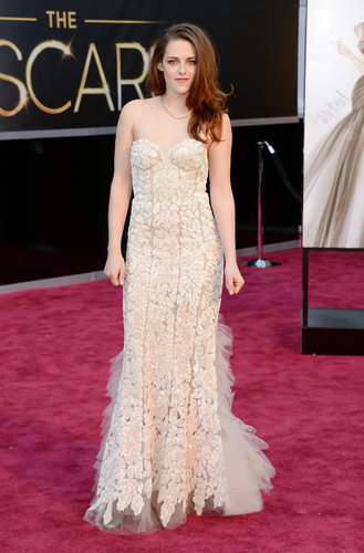Kristen Stewart on the red carpet at the Oscars 2013.
Kristen Stewart on the red carpet at the Oscars 2013.
