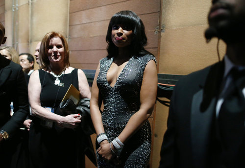 Jennifer Hudson backstage at the 2013 Oscars.
Jennifer Hudson backstage at the 2013 Oscars.