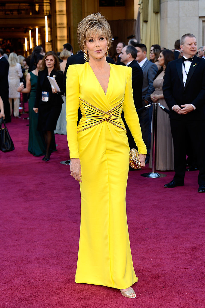 Jane Fonda on the red carpet at the Oscars 2013.
Jane Fonda on the red carpet at the Oscars 2013.