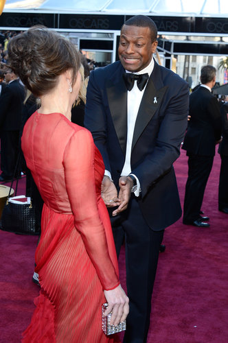 Sally Field and Chris Tucker stopped for a chat.
Sally Field and Chris Tucker stopped for a chat.