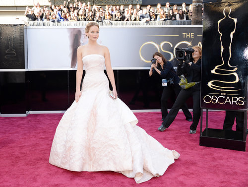 Jennifer Lawrence on the red carpet at the Oscars 2013.
Jennifer Lawrence on the red carpet at the Oscars 2013.