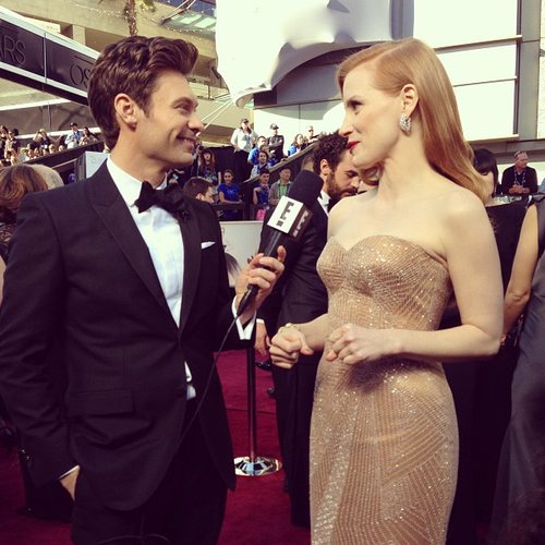 Ryan Seacrest chatted with best actress nominee Jessica Chastain on the red carpet.
Source: Instagram user ryanseacrest
Ryan Seacrest chatted with best actress nominee Jessica Chastain on the red carpet.
Source: Instagram user ryanseacrest