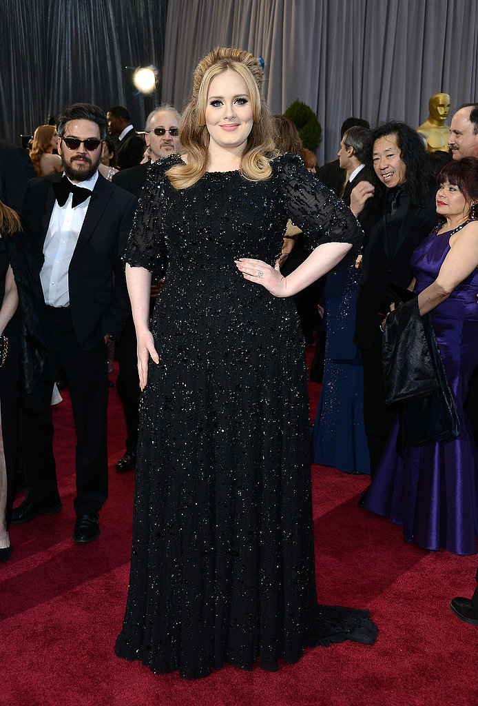 Adele on the red carpet at the Oscars 2013.
Adele on the red carpet at the Oscars 2013.