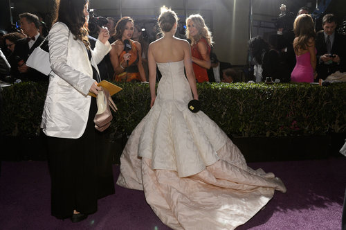 Jennifer Lawrence chatted with the press at the Governors Ball.
Jennifer Lawrence chatted with the press at the Governors Ball.