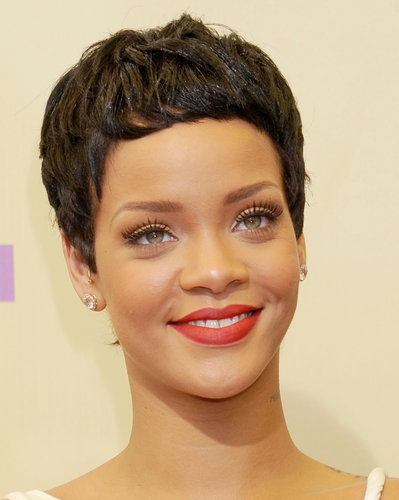 In a surprise move, Rihanna premiered a boyish pixie at the 2012 MTV Video Music Awards.
In a surprise move, Rihanna premiered a boyish pixie at the 2012 MTV Video Music Awards.